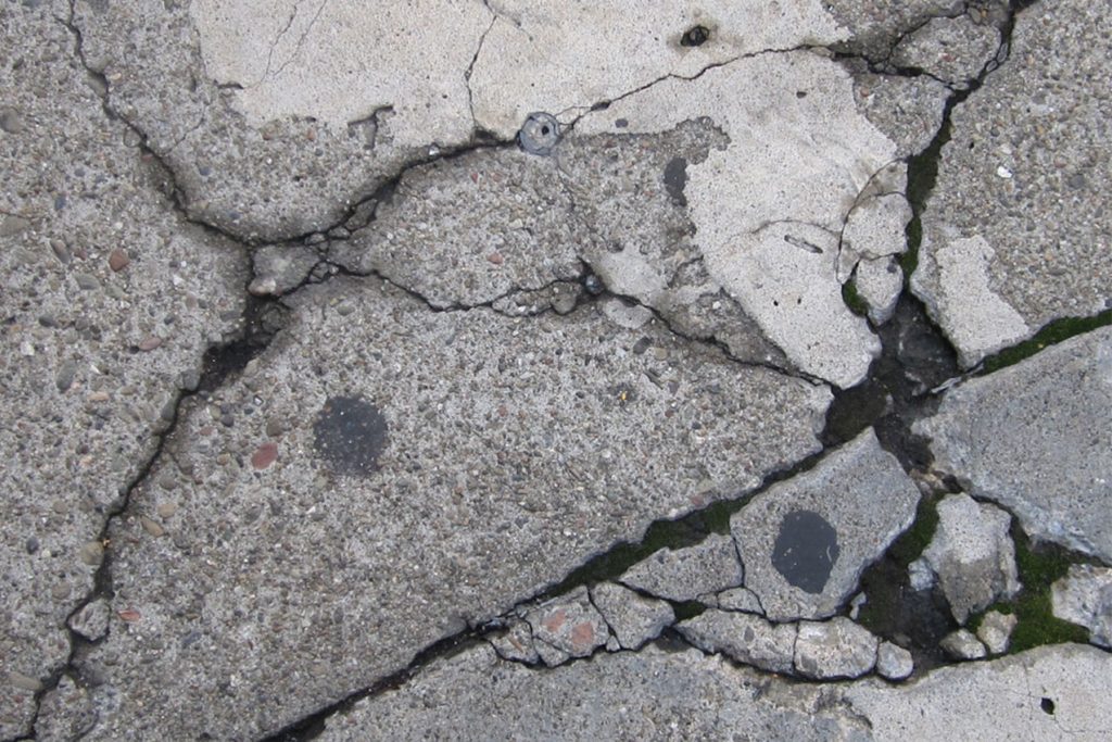 Cracked concrete